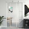 vidaXL skyded&oslash;r 102,5x205 cm h&aelig;rdet glas og aluminium hvid