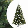 vidaXL Kunstigt juletr&aelig; med julekugle 120 cm 150 LED'er Varm hvid