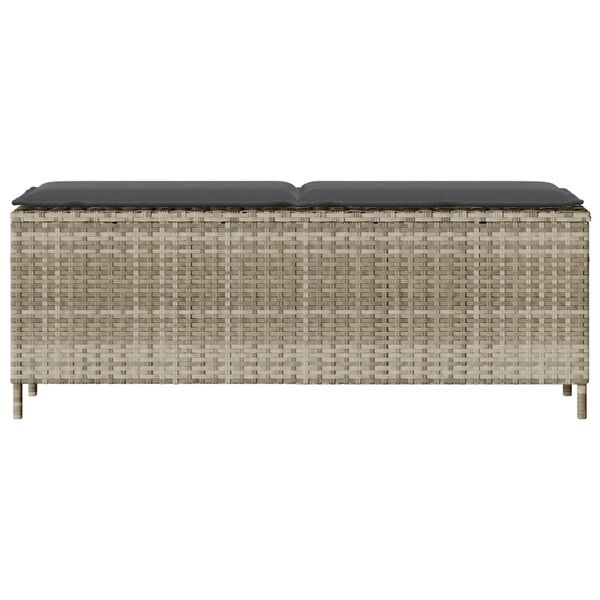 vidaXL haveb&aelig;nk med hynde 110x30x40,5 cm polyrattan lysegr&aring;