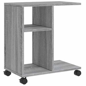 vidaXL sidebord med hjul 50x30x55 cm konstrueret tr&aelig; gr&aring; sonoma-eg