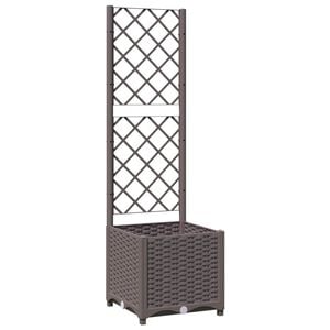 vidaXL plantekasse med espalier 40x40x136 cm PP brun