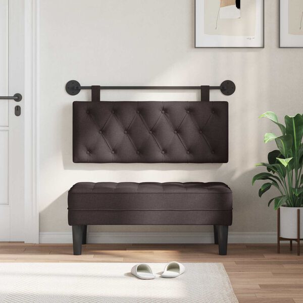 vidaXL H&aelig;ngende Hovedgavl V&aelig;gmonteret M&oslash;rk Brun 110 x 55 x 7 cm Stof