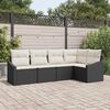 vidaXL Sofa Sæt med pude 5 pcs Sort polyrattan