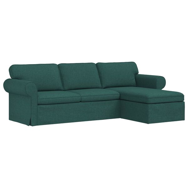 vidaXL Sofa M&oslash;rkegr&oslash;n 215 x 138 x 80 cm Stof