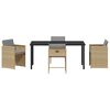 vidaXL Have Spisebordssæt med pude 5 pcs Beige polyrattan