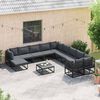 vidaXL Havesofa S&aelig;t 12 pcs Sort Metal