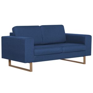 vidaXL 2-personers sofa i stof bl&aring;