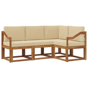 vidaXL Udend&oslash;rs sofagruppe med pude 4 pcs Naturlig og Beige