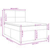 vidaXL kontinentalseng med madras 160x200 cm stof cremefarvet