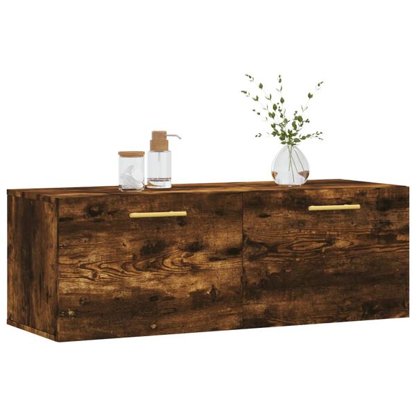 vidaXL v&aelig;gskab 100x36,5x35 cm konstrueret tr&aelig; r&oslash;get sonoma-eg