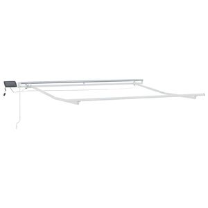 vidaXL Markiseramme med LED -strimmellys Hvid 350 x 250 cm Aluminium