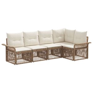 vidaXL Havesofa S&aelig;t 5 stk. Beige polyrattan