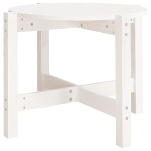 vidaXL sofabord &Oslash; 62,5x45 cm massivt fyrretr&aelig; hvid
