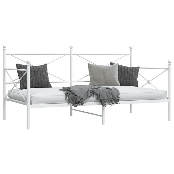 vidaXL daybed uden madras 107x203 cm st&aring;l hvid