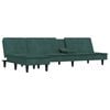vidaXL L-formet sovesofa 255x140x70 cm velour m&oslash;rkegr&oslash;n