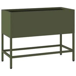 vidaXL H&aelig;vet haveplante Olivengr&oslash;n 60 x 26 x 45 cm St&aring;l