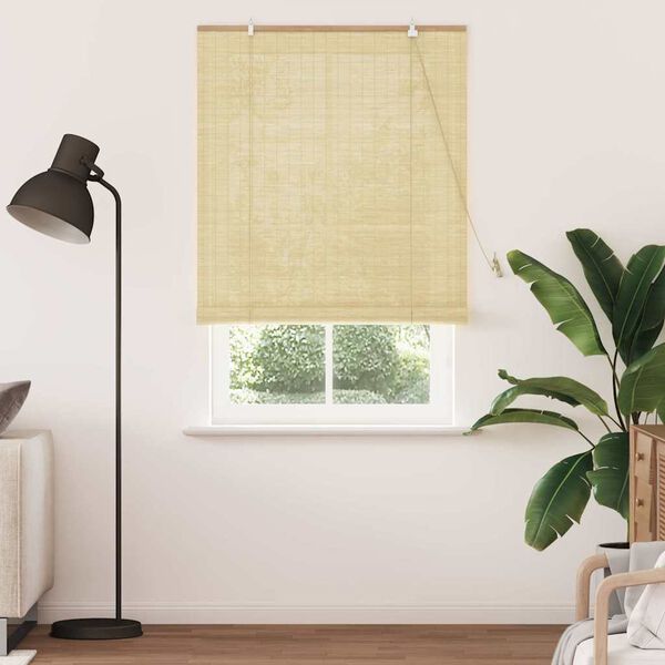 vidaXL Rullegardin med gardiner Natur 120 x 220 cm Bambus