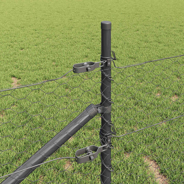 vidaXL Hegnsp&aelig;l Gr&aring; 50 x 0,4 m (36 mm mesh) St&aring;l og PVC