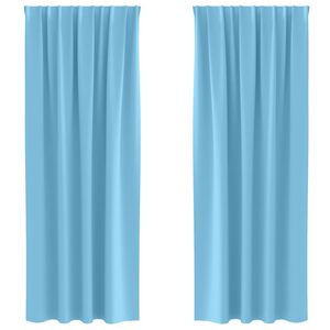 vidaXL M&oslash;rkl&aelig;gningsgardiner med ringe 2 stk. Lysebl&aring; 225 x 140 cm