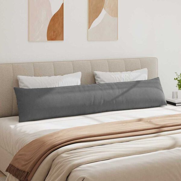 vidaXL Sofapuder 2 pcs Mørkegrå 200 x 40 cm Stof