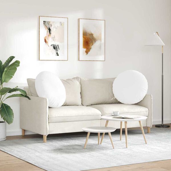 vidaXL S&aelig;depuder 2 pcs Hvid &Oslash;60 x 21 cm Stof