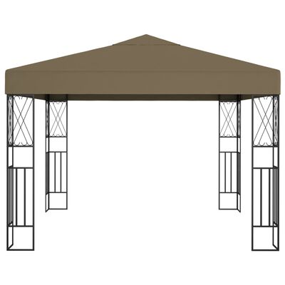 vidaXL pavillon 3x3 m stof gråbrun
