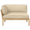 vidaXL Sofa S&aelig;t med pude Beige 133 x 92 x 69 cm Massivt Akacietr&aelig;