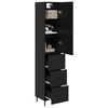 vidaXL Highboard med skuffe Sort eg 34,5 x 34 x 180 cm Konstrueret tr&aelig;