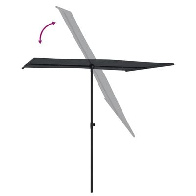 vidaXL parasol med aluminiumstang 2x1,5 m sort