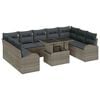 vidaXL Havesofa S&aelig;t 10 stk. Gr&aring; polyrattan