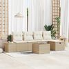 vidaXL Havesofa Sæt med pude 6 pcs Beige polyrattan