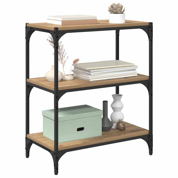 vidaXL Bogskab artisan eg 60 x 33 x 70,5 cm Ingeni&oslash;rt tr&aelig; og jern