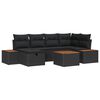 vidaXL Havesofa S&aelig;t 7 stk. Sort polyrattan