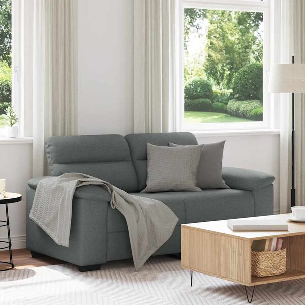 vidaXL 2-personers sofa 160x81x84 cm stof m&oslash;rkegr&aring;