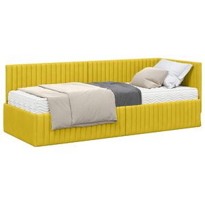 vidaXL Hj&oslash;rnesengramme med Madras 2 stk. Gul 80 x 200 cm Fl&oslash;jl