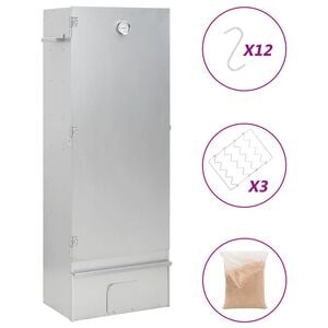 vidaXL rygeovn med r&oslash;gflis 44,5x29x110 cm galvaniseret st&aring;l