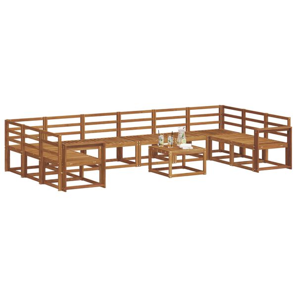 vidaXL Udend&oslash;rs sofagruppe 11 pcs Naturfarvet Massivt Akacietr&aelig;