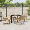 vidaXL Have Spisebordss&aelig;t med pude 5 pcs Beige polyrattan