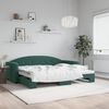 vidaXL daybed med udtr&aelig;k 90x200 cm velour m&oslash;rkegr&oslash;n