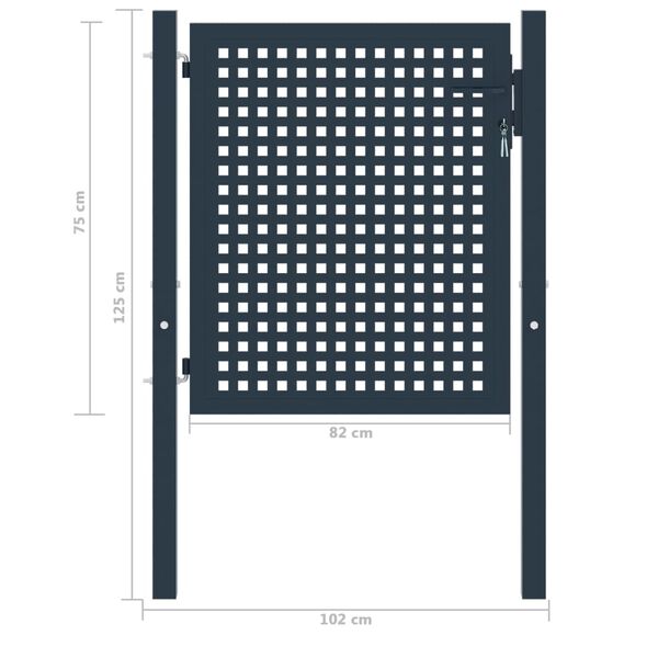 vidaXL hegnsl&aring;ge antracit 102x75 cm st&aring;l