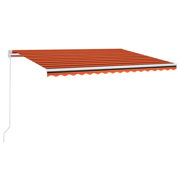 vidaXL markise m. LED-lys 400x300 cm manuel betjening orange og brun