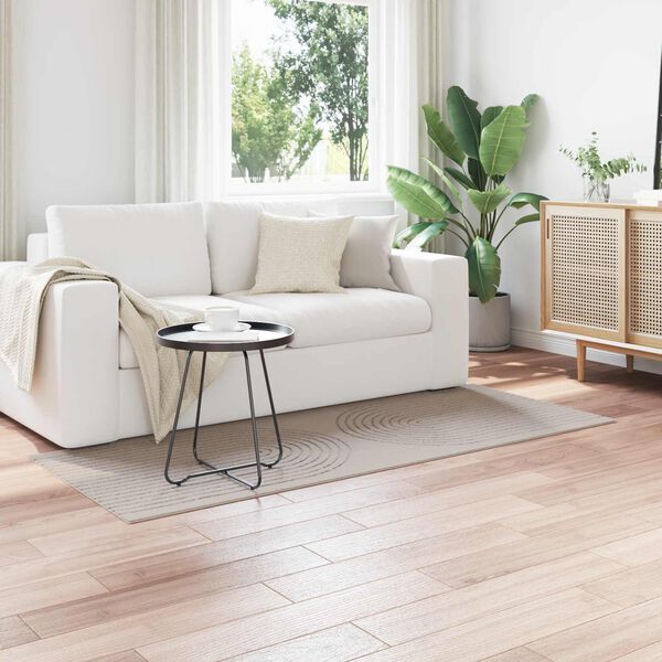 vidaXL Omr&aring;det&aelig;pper Rektangul&aelig;r HUARTE Creme 150 x 80 cm Polyester