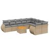 vidaXL sofas&aelig;t til haven 10 dele med hynder polyrattan beige