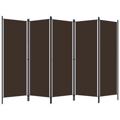 vidaXL 5-panels rumdeler 250 x 180 cm brun