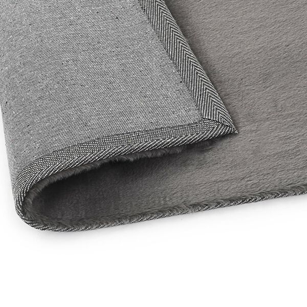 vidaXL t&aelig;ppe 160x230 cm kunstigt kaninskind m&oslash;rkegr&aring;