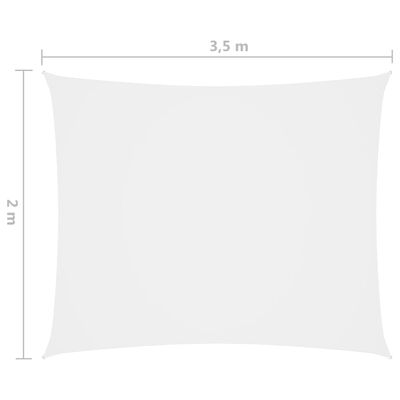 vidaXL solsejl 2x3,5 m rektangulær oxfordstof hvid