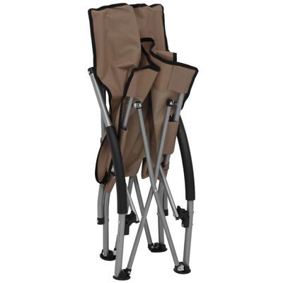 vidaXL foldbare strandstole 2 stk. stof gråbrun