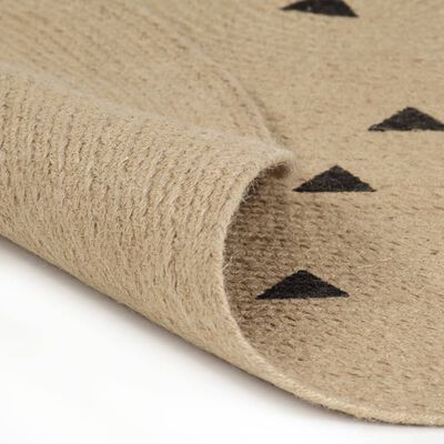 vidaXL håndlavet tæppe med trekantsprint jute 150 cm