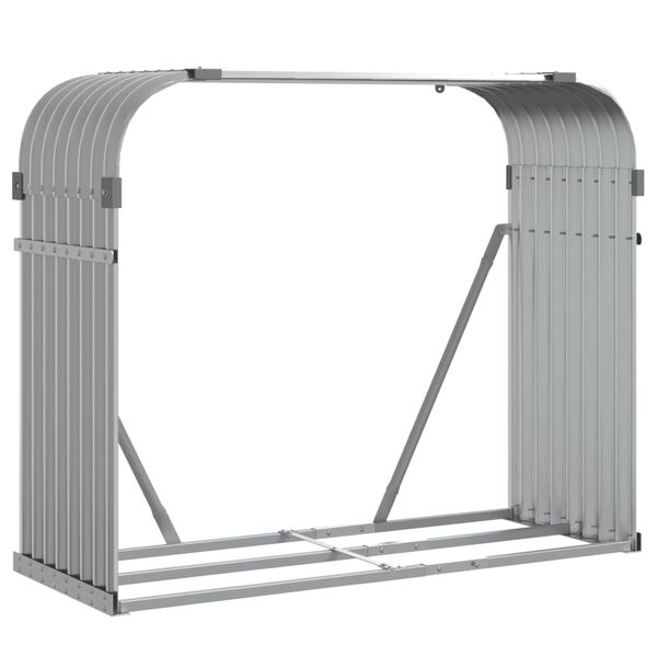 vidaXL brændestativ 120x45x100 cm galvaniseret stål lysegrå