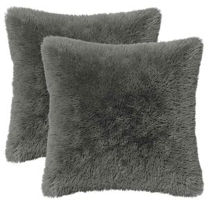 vidaXL Pudebetr&aelig;k 2 pcs HEERLEN Lysegr&aring; 30 x 30 cm PV Fleece